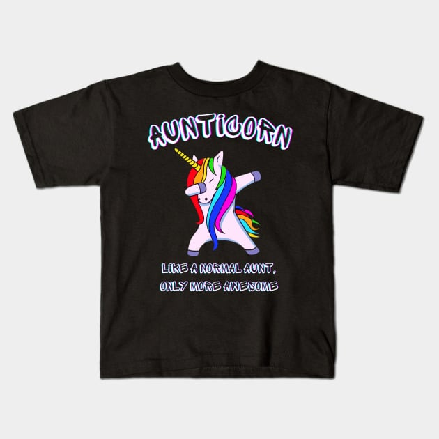 Aunticorn Like a Normal Aunt But More Awesome Vintage Kids T-Shirt by StylishPrinting